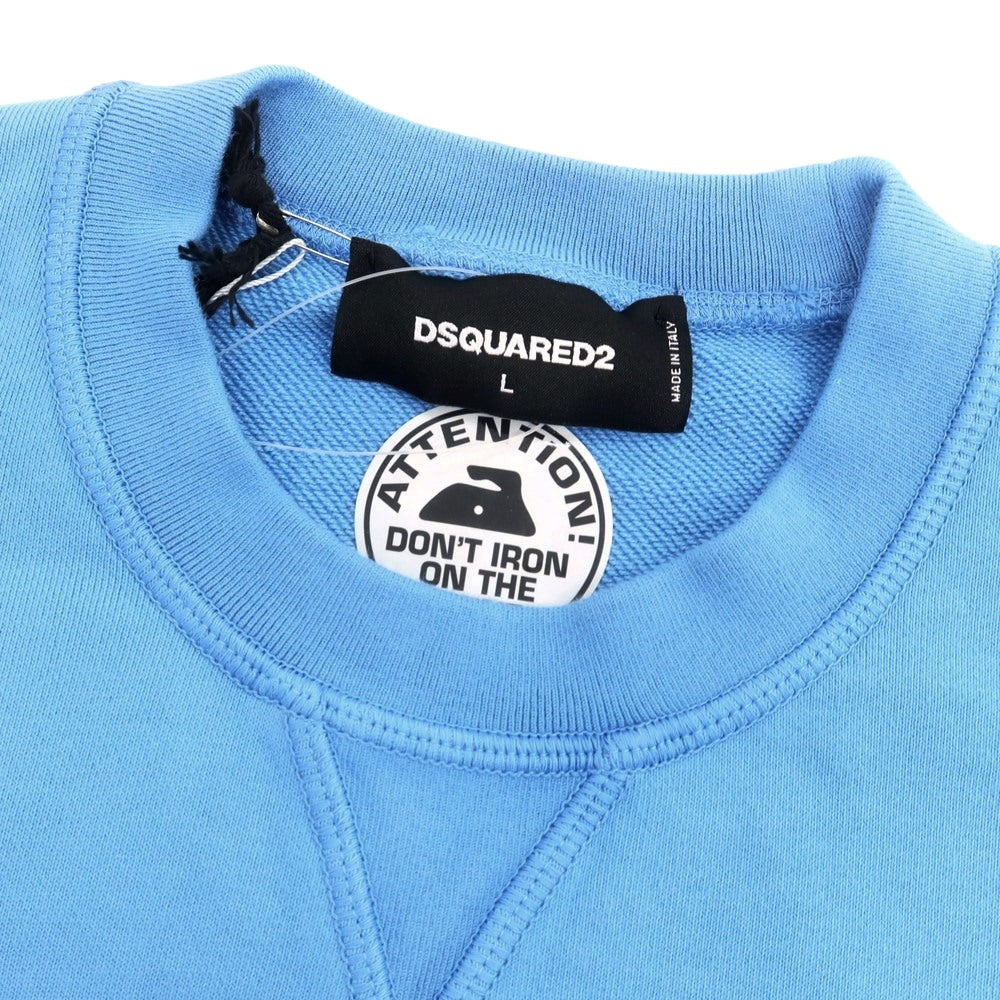 【新品】ディースクエアード DSQUARED2 コットン クルーネック スウェット ライトブルー【サイズL】【 状態ランクN 】【 メンズ 】 [CPD]