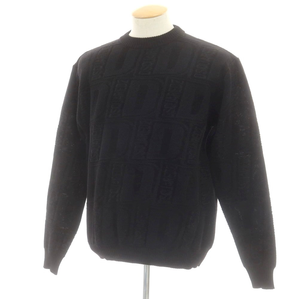 【新品】ディースクエアード DSQUARED2 ウールポリエステル ジャカード クルーネック プルオーバーニット ブラック【 S 】【 状態ランクN 】【 メンズ 】