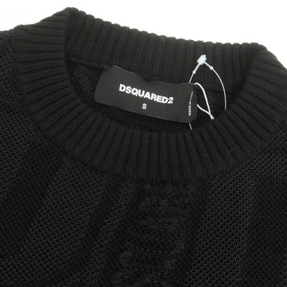 【新品】ディースクエアード DSQUARED2 ウールポリエステル ジャカード クルーネック プルオーバーニット ブラック【 S 】【 状態ランクN 】【 メンズ 】