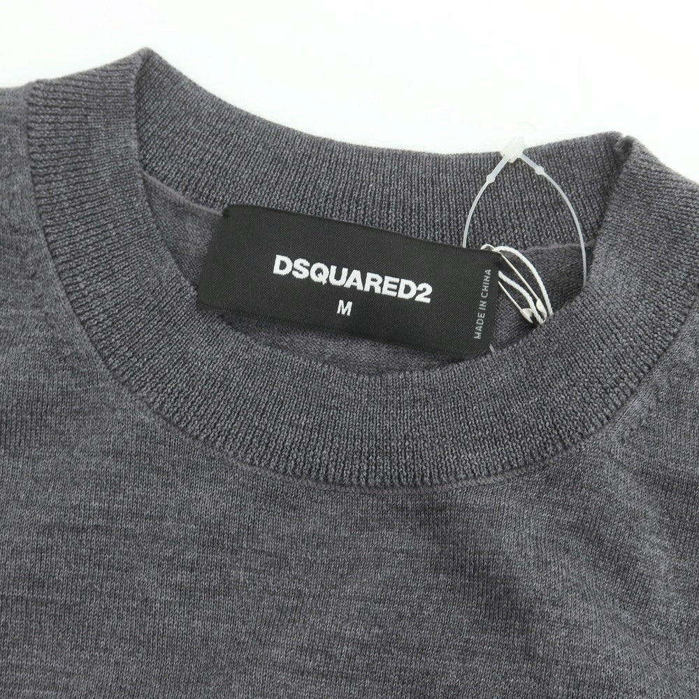 【新品】ディースクエアード DSQUARED2 ハイゲージ ウール クルーネック プルオーバーニット グレー【サイズM】【 状態ランクN 】【 メンズ 】 [DPD]