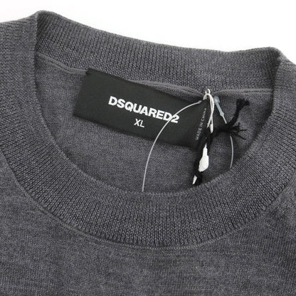 【新品】ディースクエアード DSQUARED2 ハイゲージ ウール クルーネック プルオーバーニット グレー【 XL 】【 状態ランクN 】【 メンズ 】