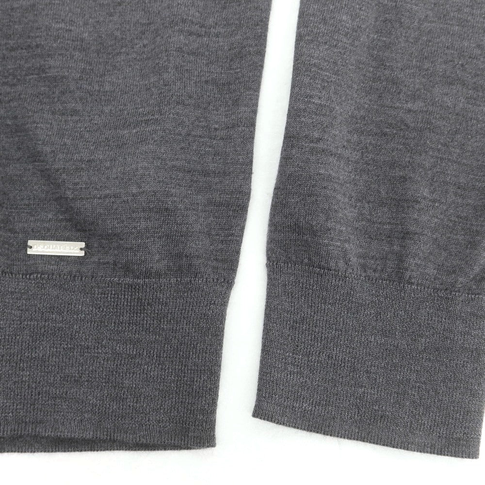 【新品】ディースクエアード DSQUARED2 ハイゲージ ウール クルーネック プルオーバーニット グレー【 XL 】【 状態ランクN 】【 メンズ 】