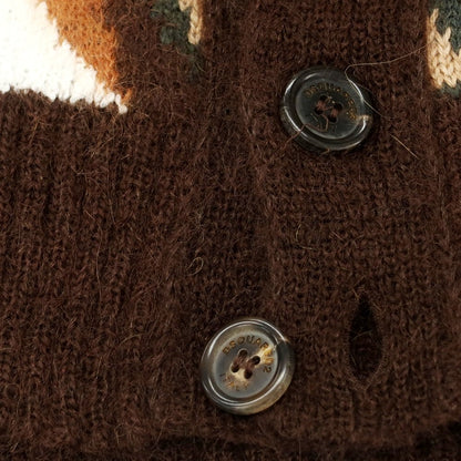 【新品】ディースクエアード DSQUARED2 アルパカ混コットンウール カーディガン ブラウンxベージュ【 XL 】【 状態ランクN 】【 メンズ 】