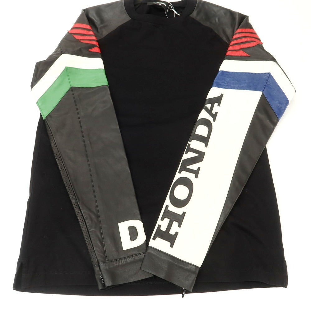 【新品アウトレット】ディースクエアード DSQUARED2 × HONDA コットン クルーネック 長袖Ｔシャツ ブラック【サイズXS】【 状態ランクN- 】【 メンズ 】 [CPD]