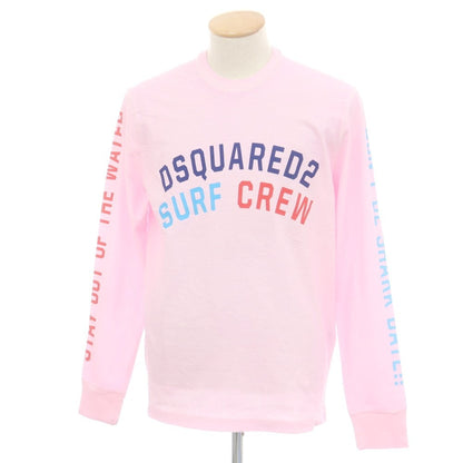 【新品】ディースクエアード DSQUARED2 コットン クルーネック 長袖Ｔシャツ ピンク【 S 】【 状態ランクN 】【 メンズ 】