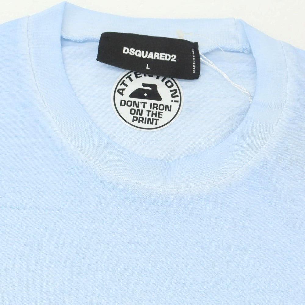 【新品】ディースクエアード DSQUARED2 コットン クルーネック 長袖Ｔシャツ ライトブルー【サイズL】【 状態ランクN 】【 メンズ 】 [CPD]