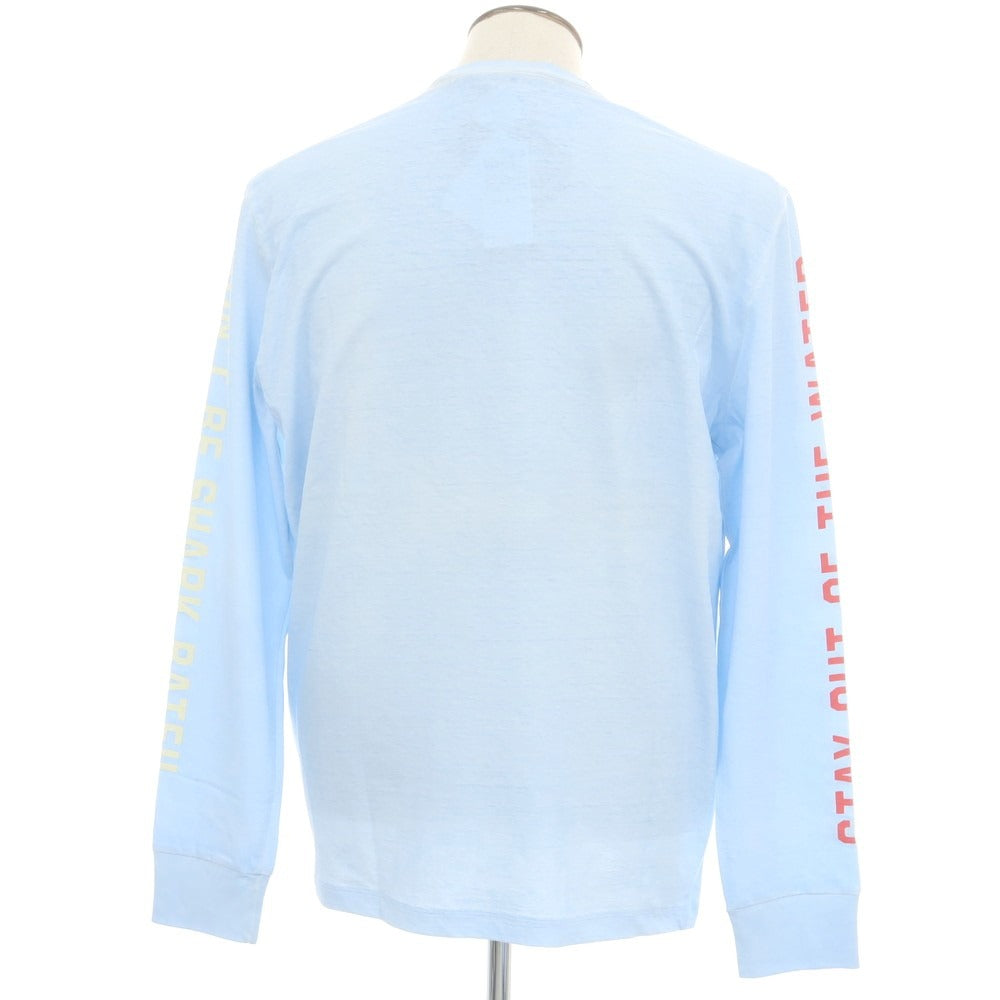 【中古】ディースクエアード DSQUARED2 コットン クルーネック 長袖Ｔシャツ ライトブルー【サイズXL】【 状態ランクD 】【 メンズ 】 [CPD]