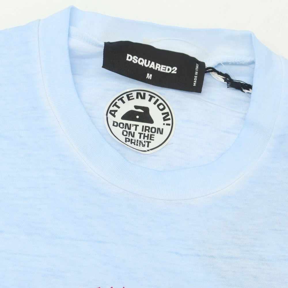 【新品】ディースクエアード DSQUARED2 コットン クルーネック 長袖Ｔシャツ ライトブルー【サイズM】【 状態ランクN 】【 メンズ 】 [CPD]