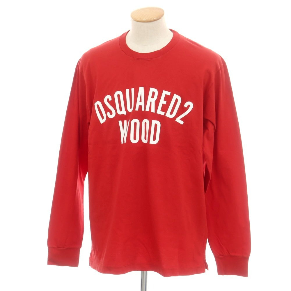 【新品】ディースクエアード DSQUARED2 コットン クルーネック 長袖Ｔシャツ レッド【 S 】【 状態ランクN 】【 メンズ 】