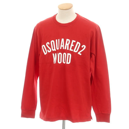 【新品】ディースクエアード DSQUARED2 コットン クルーネック 長袖Ｔシャツ レッド【 S 】【 状態ランクN 】【 メンズ 】