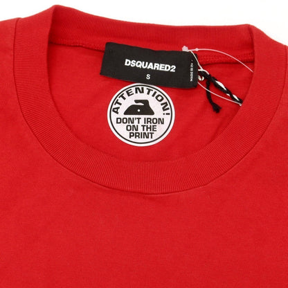 【新品】ディースクエアード DSQUARED2 コットン クルーネック 長袖Ｔシャツ レッド【 S 】【 状態ランクN 】【 メンズ 】