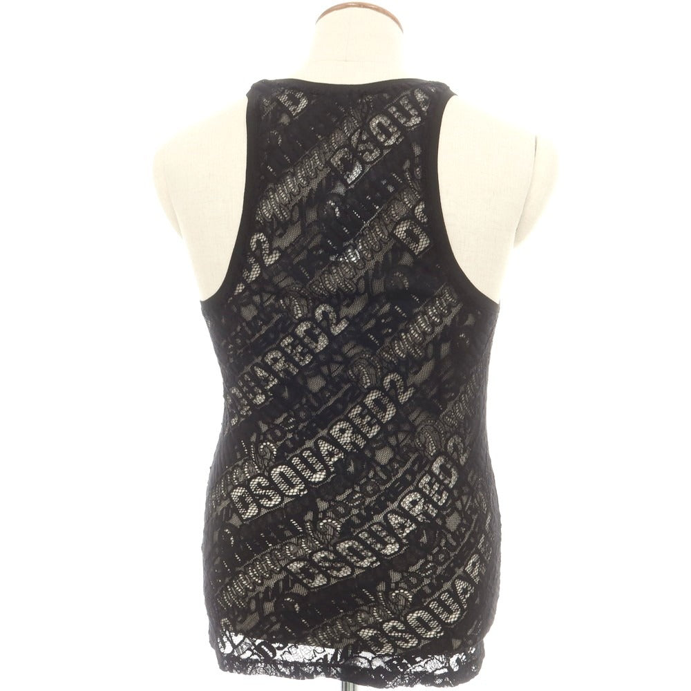 【新品】ディースクエアード DSQUARED2 ストレッチ コットンナイロン ジャカード レース タンクトップ ブラック【サイズＭ】【 状態ランクN 】【 メンズ 】[CPD]