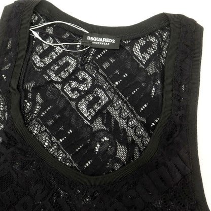 【新品】ディースクエアード DSQUARED2 ストレッチ コットンナイロン ジャカード レース タンクトップ ブラック【 Ｍ 】【 状態ランクN 】【 メンズ 】