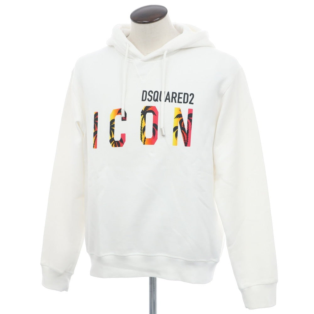 【新品アウトレット】ディースクエアード DSQUARED2 コットン スウェット プルオーバー パーカー ホワイト【 L 】【 状態ランクN- 】【 メンズ 】