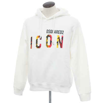 【新品アウトレット】ディースクエアード DSQUARED2 コットン スウェット プルオーバー パーカー ホワイト【 L 】【 状態ランクN- 】【 メンズ 】