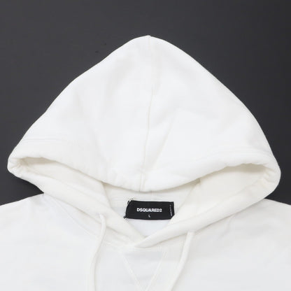 【新品アウトレット】ディースクエアード DSQUARED2 コットン スウェット プルオーバー パーカー ホワイト【 L 】【 状態ランクN- 】【 メンズ 】