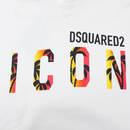 【新品アウトレット】ディースクエアード DSQUARED2 コットン スウェット プルオーバー パーカー ホワイト【 L 】【 状態ランクN- 】【 メンズ 】