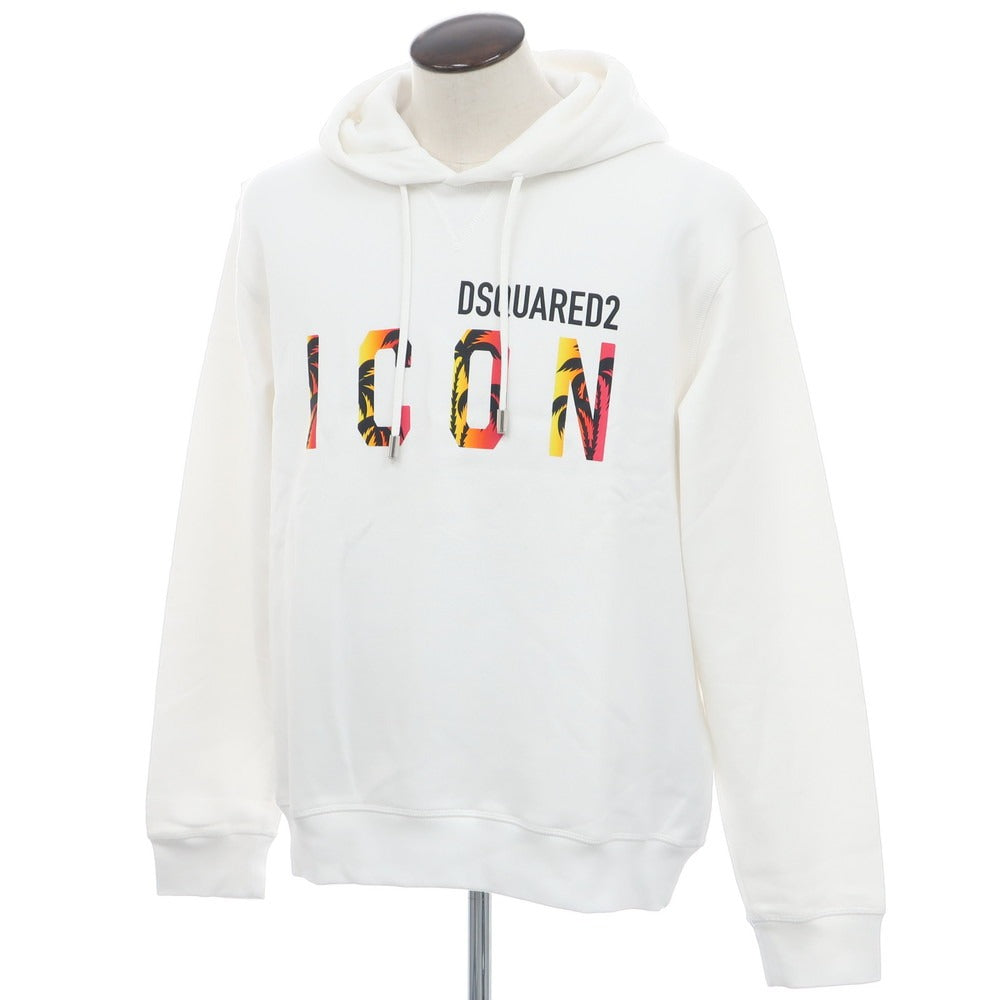 【新品】ディースクエアード DSQUARED2 コットン スウェット プルオーバー パーカー ホワイト【 XL 】【 状態ランクN 】【 メンズ 】