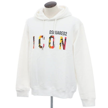 【新品】ディースクエアード DSQUARED2 コットン スウェット プルオーバー パーカー ホワイト【 XL 】【 状態ランクN 】【 メンズ 】