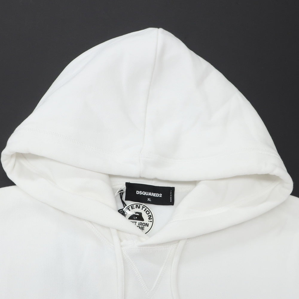 【新品】ディースクエアード DSQUARED2 コットン スウェット プルオーバー パーカー ホワイト【 XL 】【 状態ランクN 】【 メンズ 】
