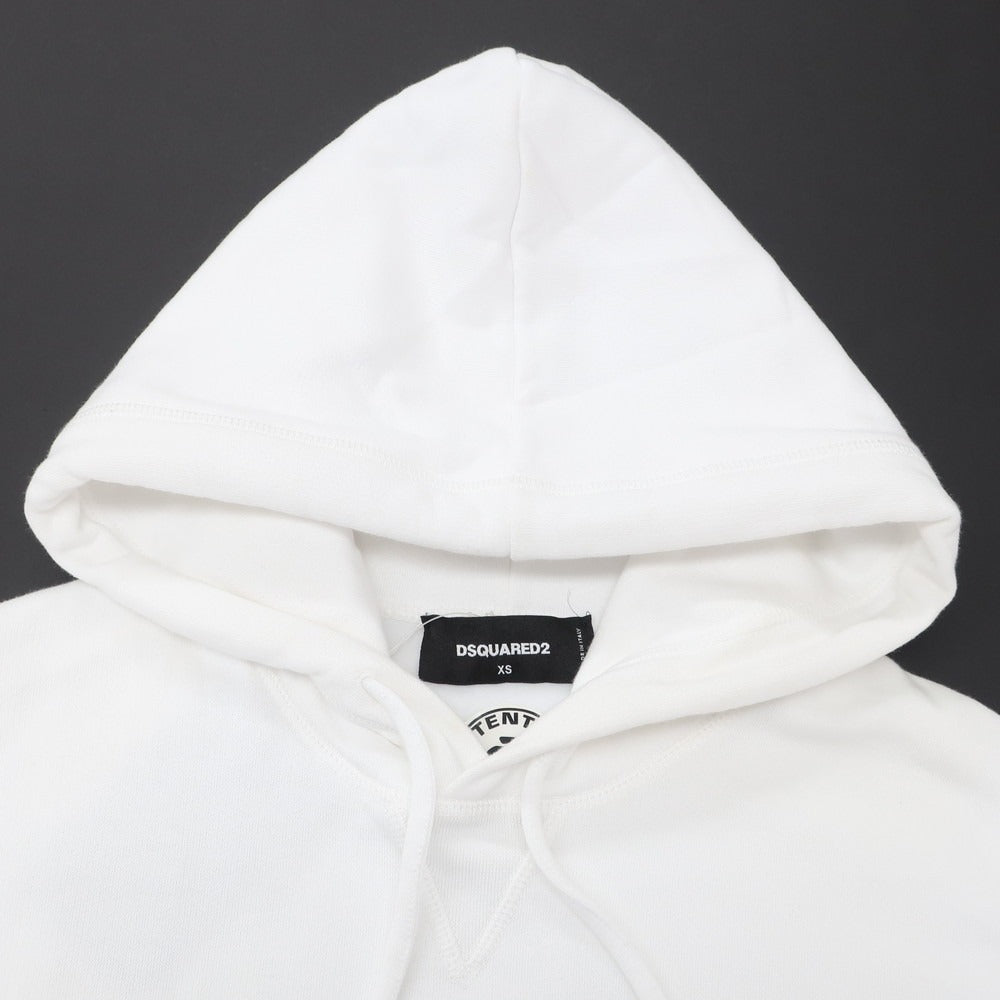 【中古】ディースクエアード DSQUARED2 コットン スウェット プルオーバー パーカー ホワイト【サイズXS】【 状態ランクB 】【 メンズ 】 [EPD]