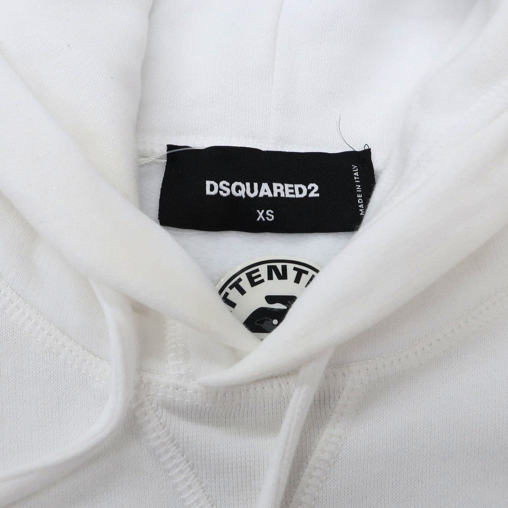 【中古】ディースクエアード DSQUARED2 コットン スウェット プルオーバー パーカー ホワイト【サイズXS】【 状態ランクB 】【 メンズ 】 [EPD]