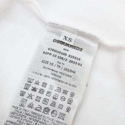 【中古】ディースクエアード DSQUARED2 コットン スウェット プルオーバー パーカー ホワイト【サイズXS】【 状態ランクB 】【 メンズ 】 [EPD]