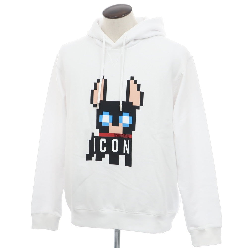 【新品アウトレット】ディースクエアード DSQUARED2 コットン スウェット プルオーバー パーカー ホワイト【 XL 】【 状態ランクN- 】【 メンズ 】