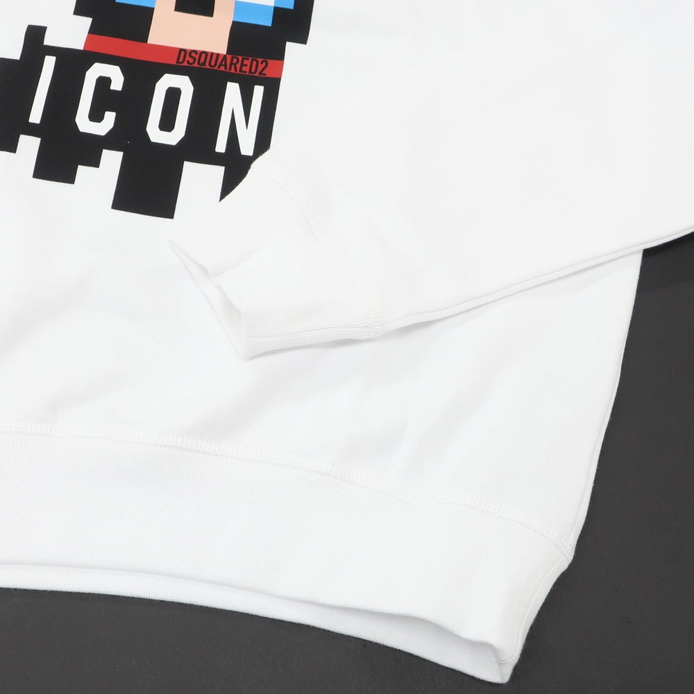【新品アウトレット】ディースクエアード DSQUARED2 コットン スウェット プルオーバー パーカー ホワイト【 XL 】【 状態ランクN- 】【 メンズ 】