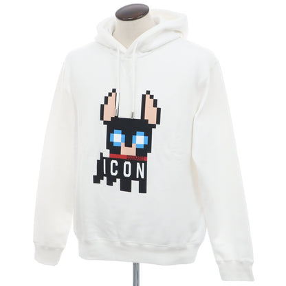 【新品アウトレット】ディースクエアード DSQUARED2 コットン スウェット プルオーバー パーカー ホワイト【 XL 】【 状態ランクN- 】【 メンズ 】