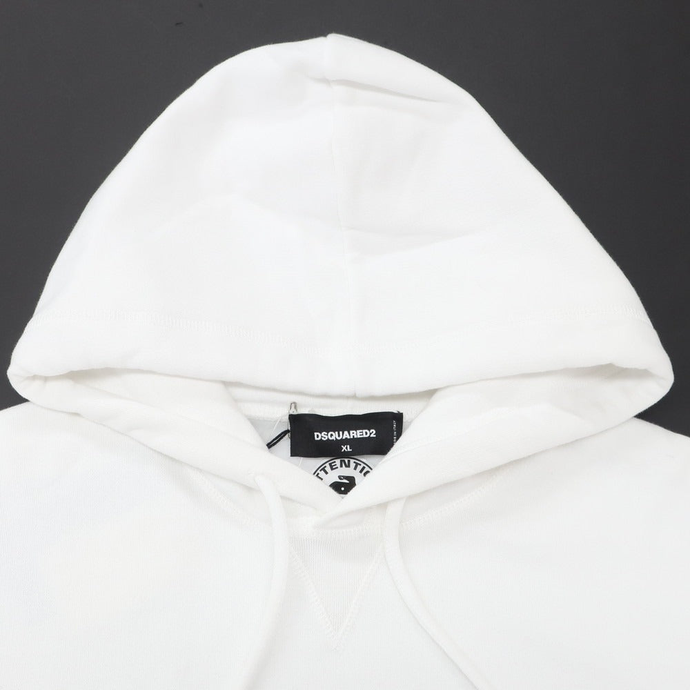 【新品アウトレット】ディースクエアード DSQUARED2 コットン スウェット プルオーバー パーカー ホワイト【 XL 】【 状態ランクN- 】【 メンズ 】