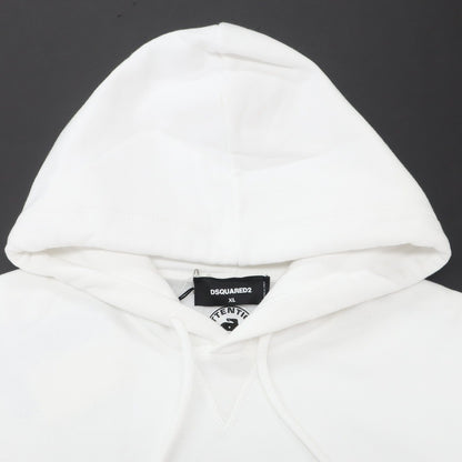 【新品アウトレット】ディースクエアード DSQUARED2 コットン スウェット プルオーバー パーカー ホワイト【 XL 】【 状態ランクN- 】【 メンズ 】