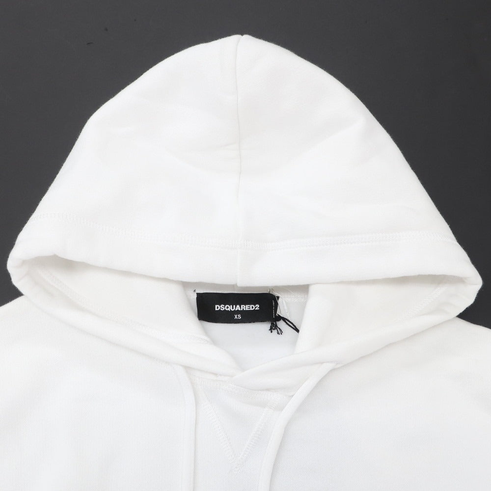 【新品アウトレット】ディースクエアード DSQUARED2 コットン スウェット プルオーバー パーカー ホワイト【サイズXS】【 状態ランクN- 】【 メンズ 】 [EPD]