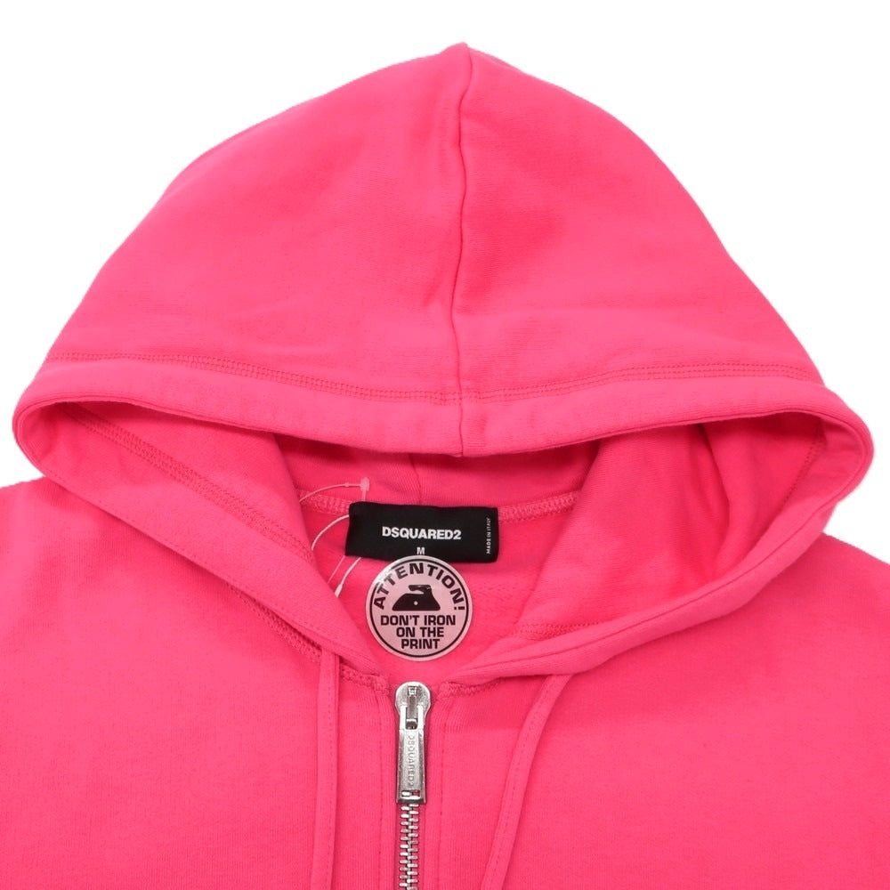 【新品】ディースクエアード DSQUARED2 コットン スウェット ダブルジップ パーカー ピンク【 M 】【 状態ランクN 】【 メンズ 】
