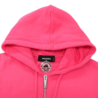 【新品】ディースクエアード DSQUARED2 コットン スウェット ダブルジップ パーカー ピンク【 M 】【 状態ランクN 】【 メンズ 】