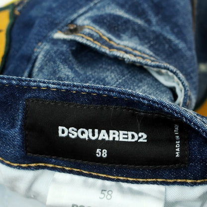 【新品】ディースクエアード DSQUARED2 642 JEAN ストレッチ コットン ワッペン ジーンズ デニムパンツ ネイビー【 58 】【 状態ランクN 】【 メンズ 】
