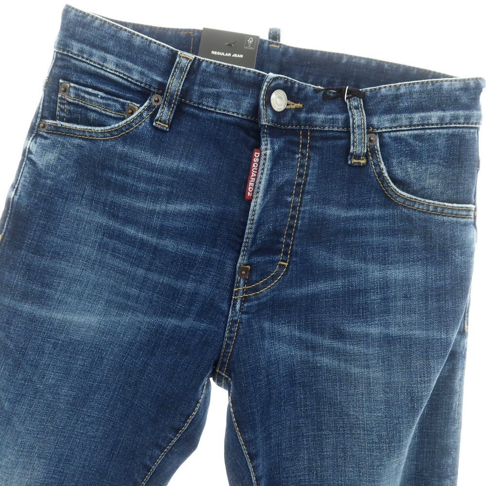 【新品】ディースクエアード DSQUARED2 REGULAR JEAN ストレッチ コットン ジーンズ デニムパンツ ネイビー【サイズ42】【 状態ランクN 】【 メンズ 】 [CPD]
