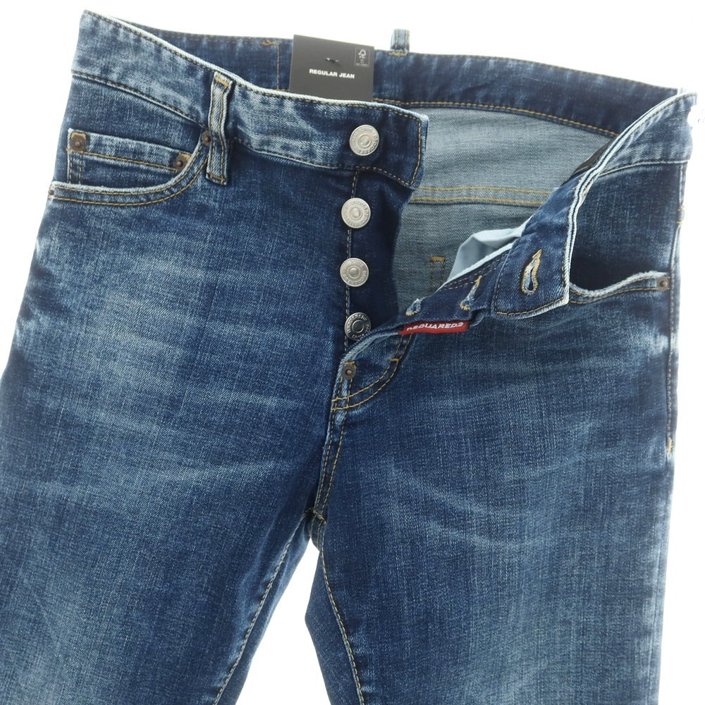 【新品】ディースクエアード DSQUARED2 REGULAR JEAN ストレッチ コットン ジーンズ デニムパンツ ネイビー【サイズ42】【 状態ランクN 】【 メンズ 】 [CPD]