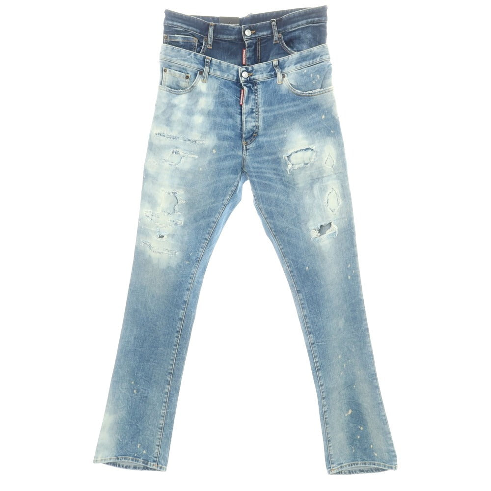 【新品】ディースクエアード DSQUARED2 Skinny Twin Pack Jean セミフレア ジーンズ デニムパンツ ブルー【 48 】【 状態ランクN 】【 メンズ 】