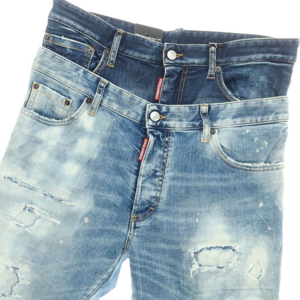 【新品】ディースクエアード DSQUARED2 Skinny Twin Pack Jean セミフレア ジーンズ デニムパンツ ブルー【サイズ48】【 状態ランクN 】【 メンズ 】 [CPD]