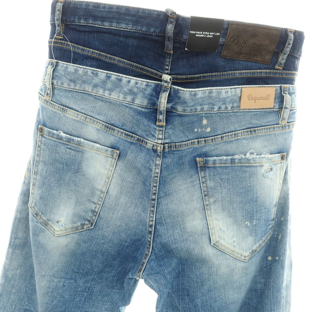 【新品】ディースクエアード DSQUARED2 Skinny Twin Pack Jean セミフレア ジーンズ デニムパンツ ブルー【サイズ48】【 状態ランクN 】【 メンズ 】 [CPD]