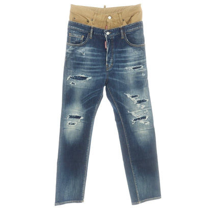 【新品】ディースクエアード DSQUARED2 642 Twin Pack Jean ストレッチ コットンポリエステル ジーンズ デニムパンツ ネイビーxベージュ【 46 】【 状態ランクN 】【 メンズ 】