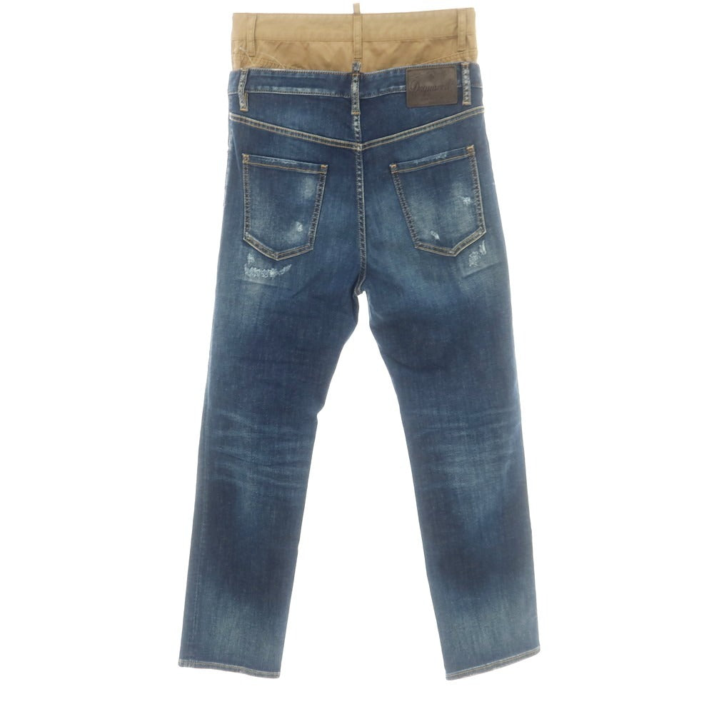 【新品】ディースクエアード DSQUARED2 642 Twin Pack Jean ストレッチ コットンポリエステル ジーンズ デニムパンツ ネイビーxベージュ【サイズ46】【 状態ランクN 】【 メンズ 】 [CPD]
