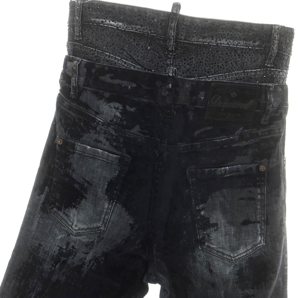 【新品】ディースクエアード DSQUARED2 642 Twin Pack Jean ストレッチ コットン ジーンズ デニムパンツ ブラック【 42 】【 状態ランクN 】【 メンズ 】