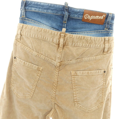 【新品】ディースクエアード DSQUARED2 642 Twin Pack Jean ストレッチ コットン コーデュロイパンツ ベージュxブルー【 42 】【 状態ランクN 】【 メンズ 】
