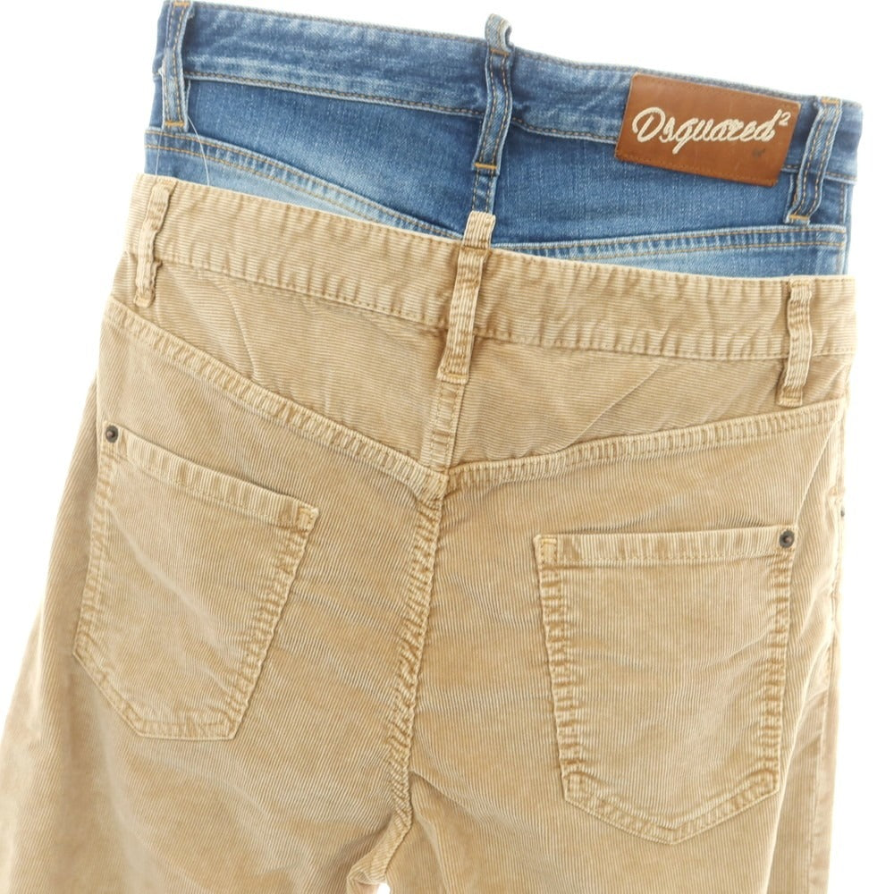 【新品】ディースクエアード DSQUARED2 642 Twin Pack Jean ストレッチ コットン コーデュロイパンツ ベージュxブルー【 44 】【 状態ランクN 】【 メンズ 】