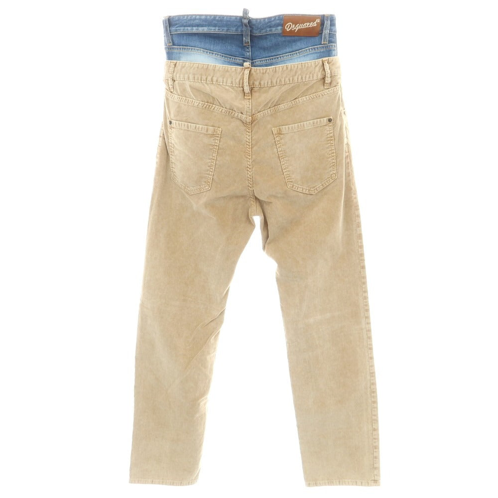【新品】ディースクエアード DSQUARED2 642 Twin Pack Jean ストレッチ コットン コーデュロイパンツ ベージュxブルー【 46 】【 状態ランクN 】【 メンズ 】