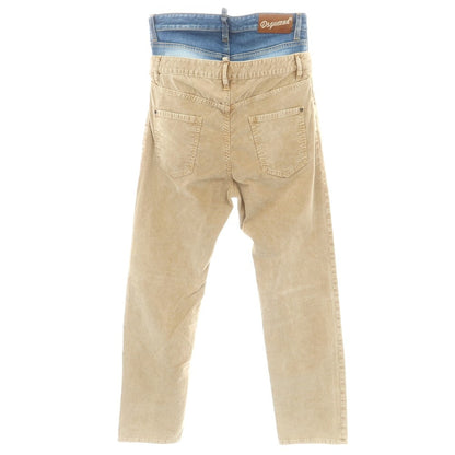 【新品】ディースクエアード DSQUARED2 642 Twin Pack Jean ストレッチ コットン コーデュロイパンツ ベージュxブルー【 46 】【 状態ランクN 】【 メンズ 】