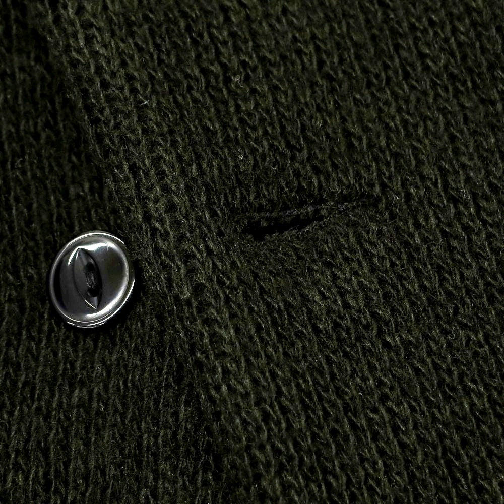 【中古】ナノユニバース nano universe アクリルナイロンウール ショールカラー カーディガン ブラックオリーブ【 L 】【 状態ランクC 】【 メンズ 】