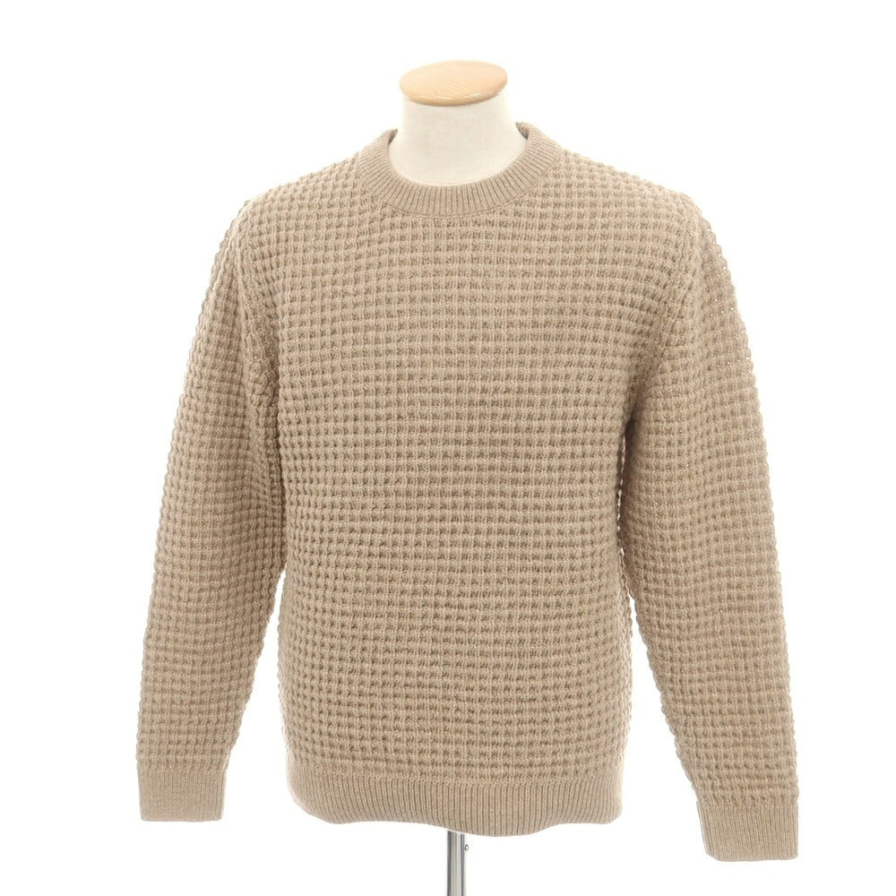 【中古】オロウ OLOW ウールナイロン クルーネック プルオーバーニット ベージュ【 M 】【 状態ランクB 】【 メンズ 】